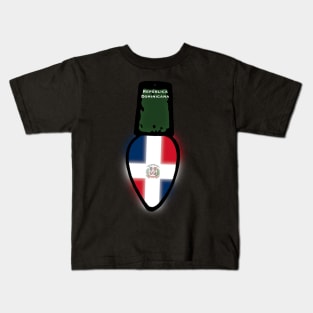 Dominican Republic Flag Christmas Light Kids T-Shirt